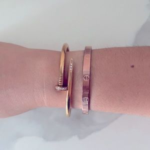 Love Bangle and Diamond Nail Bracelet